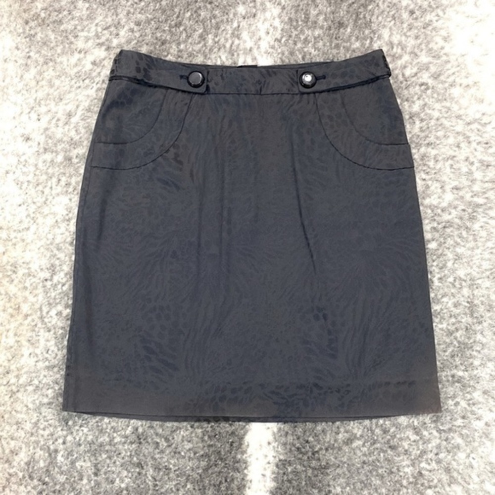 ECCOCI Espresso Embossed Leopard Print Skirt